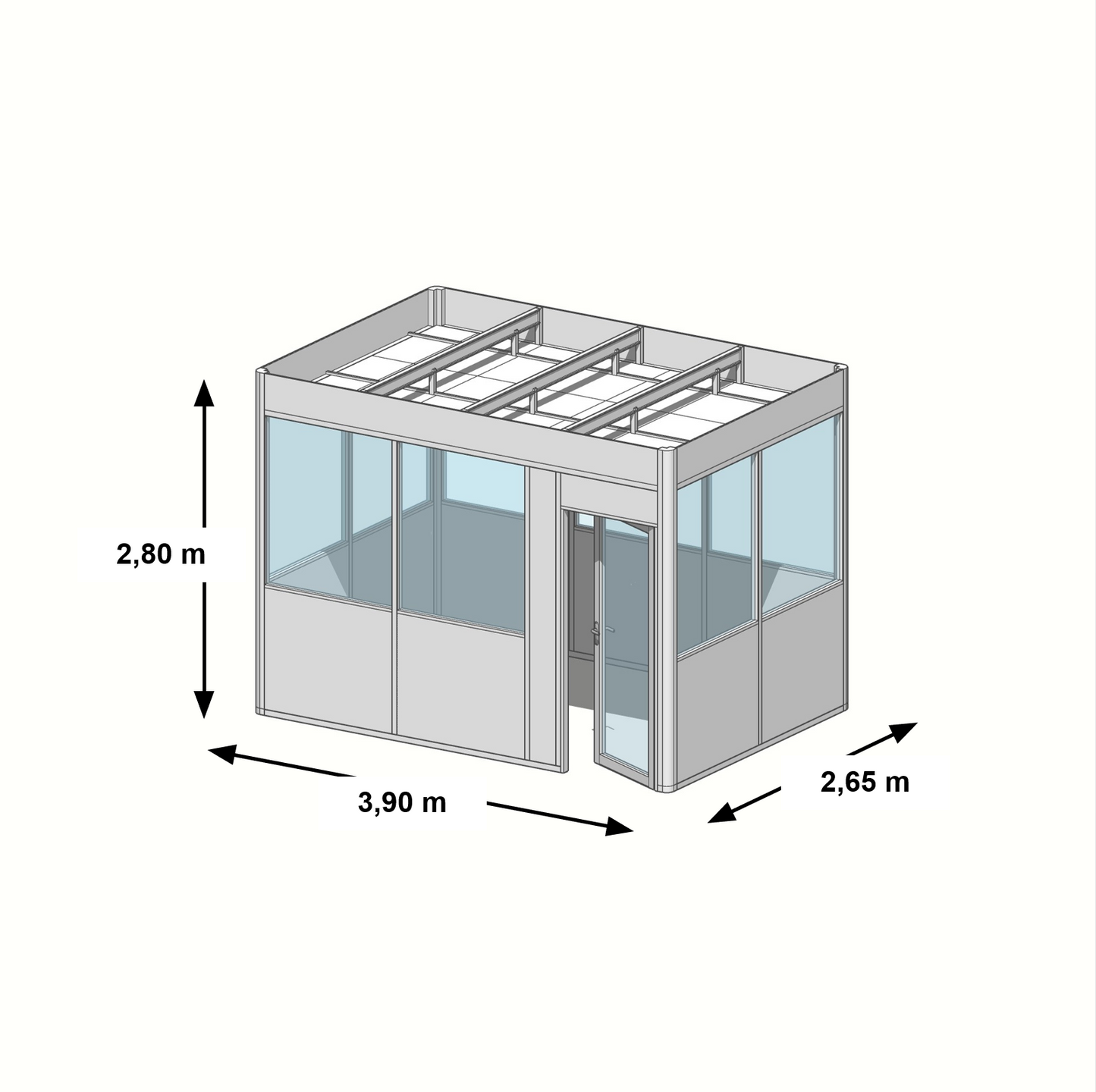 Cabine en kit 4 faces 3,90x2,65m