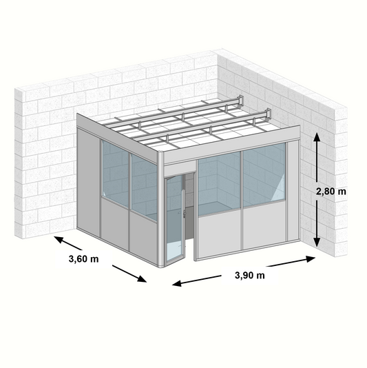 Cabine en kit 2 faces 3,90x3,60m