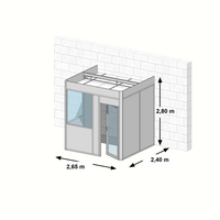 Cabine en kit 3 faces 2,65x2,40m
