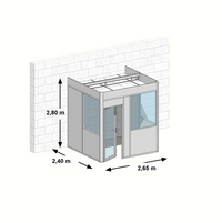 Cabine en kit 3 faces 2,65x2,40m