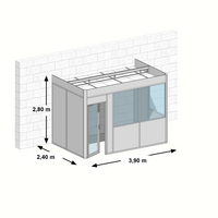 Cabine en kit 3 faces 3,90x2,40m