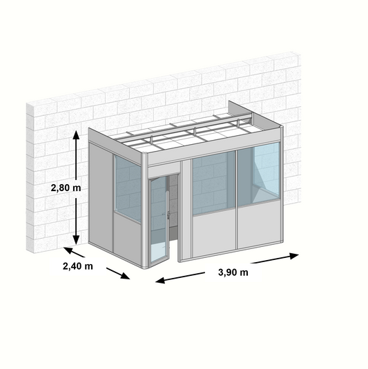 Cabine en kit 3 faces 3,90x2,40m