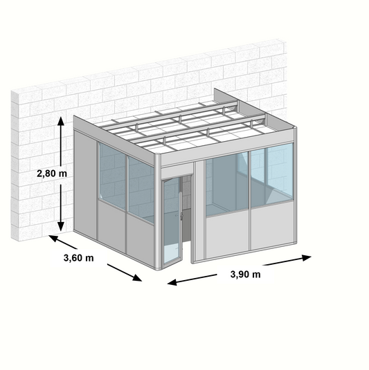 Cabine en kit 3 faces 3,90x3,60m