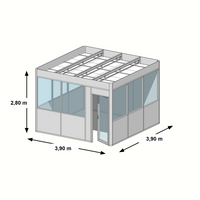 Cabine en kit 4 faces 3,90x3,90m