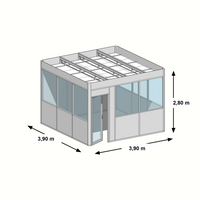 Cabine en kit 4 faces 3,90x3,90m