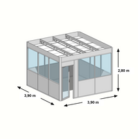Cabine en kit 4 faces 3,90x3,90m