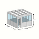 Cabine en kit 4 faces 3,90x3,90m